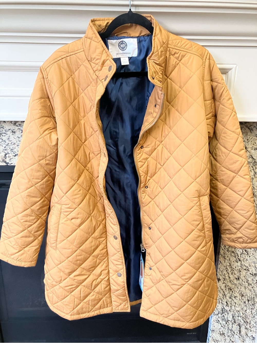 Weatherproof Quilted Coat in Gold